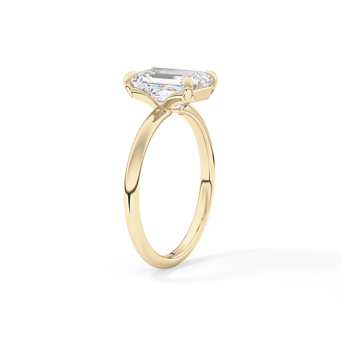 Emerald Solitaire Lab Grown Engagement Ring