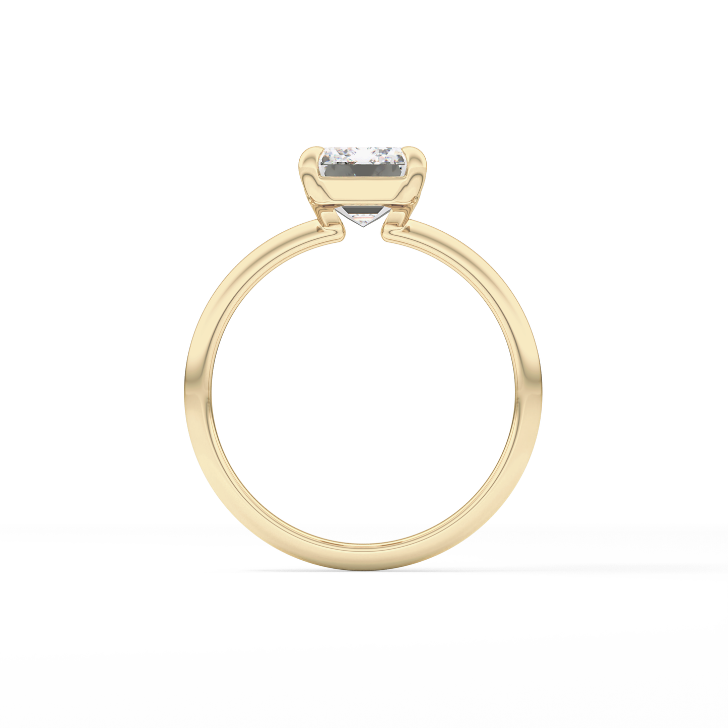 Emerald Solitaire Lab Grown Engagement Ring