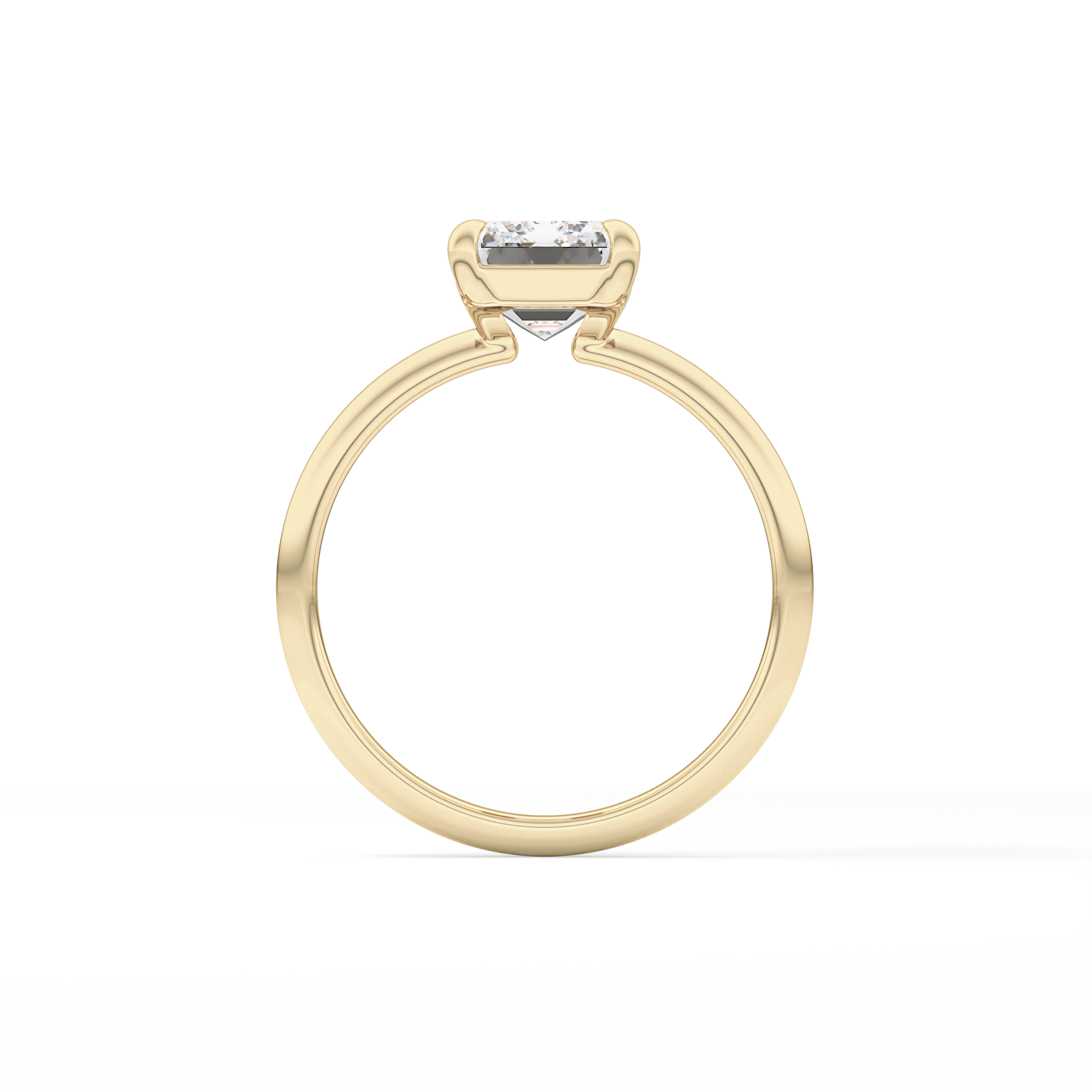 Emerald Solitaire Lab Grown Engagement Ring