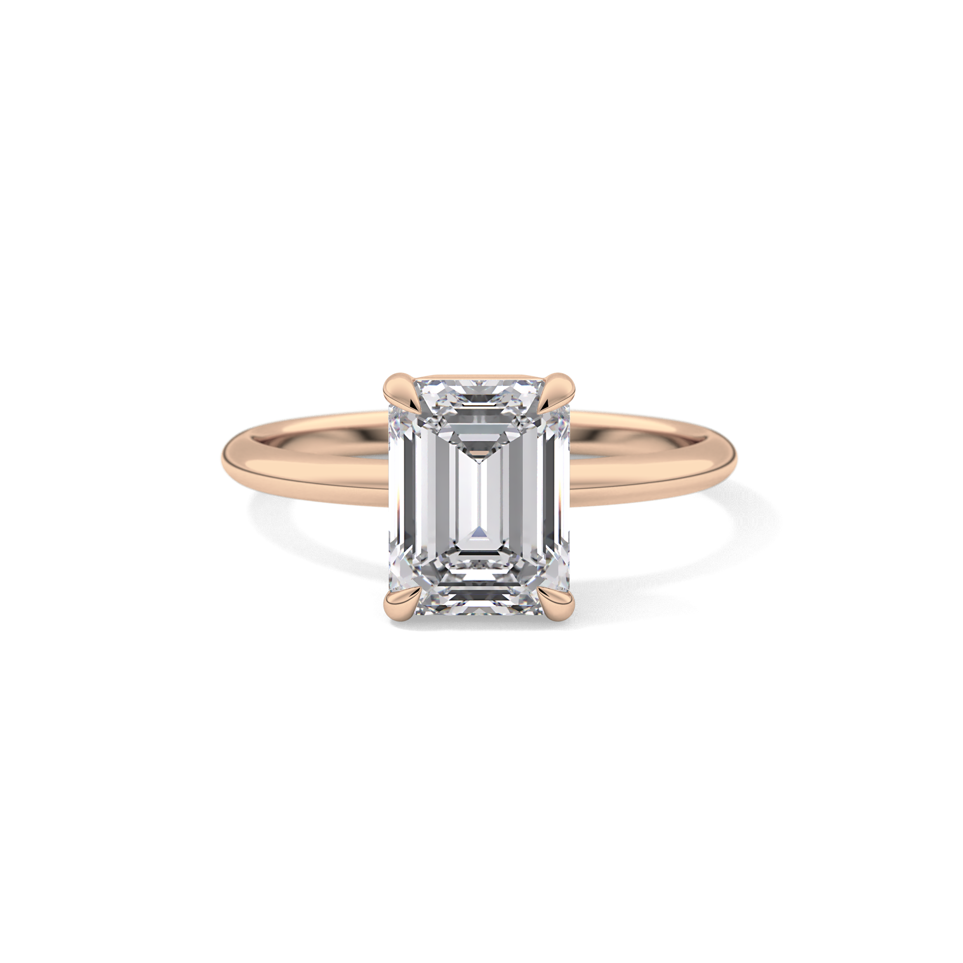 Emerald Solitaire Lab Grown Engagement Ring