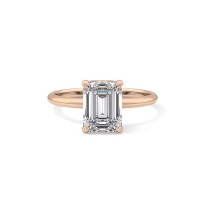 Emerald Solitaire Lab Grown Engagement Ring