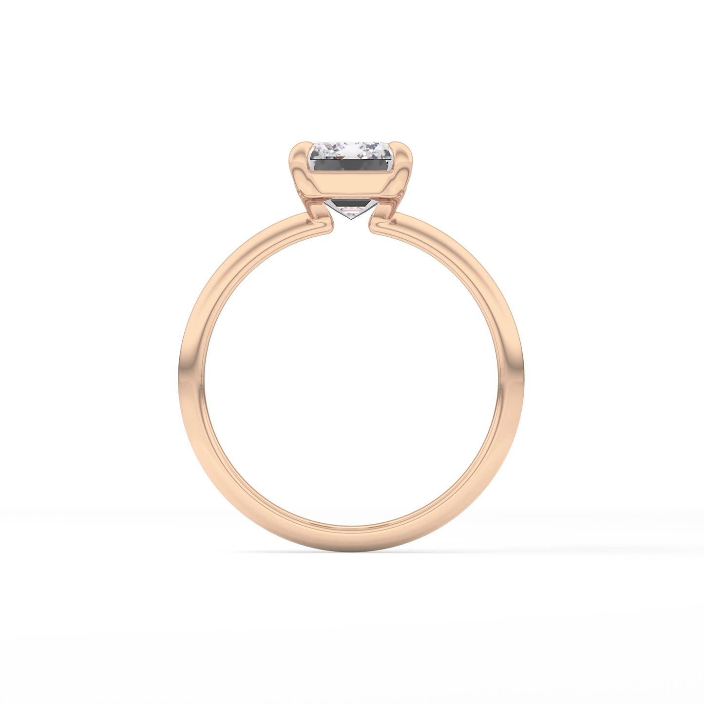 Emerald Solitaire Lab Grown Engagement Ring