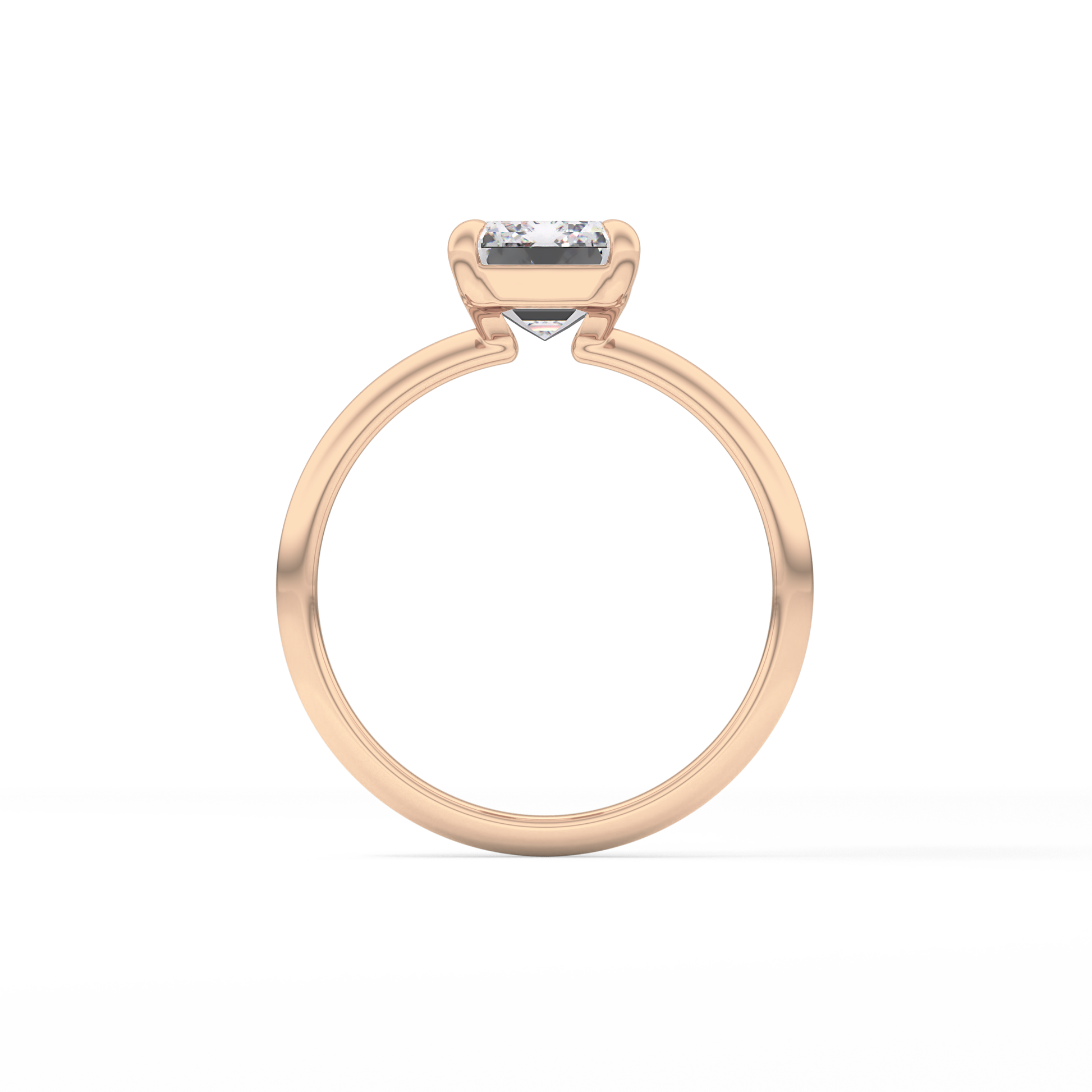 Emerald Solitaire Lab Grown Engagement Ring