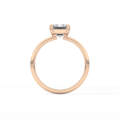 Emerald Solitaire Lab Grown Engagement Ring