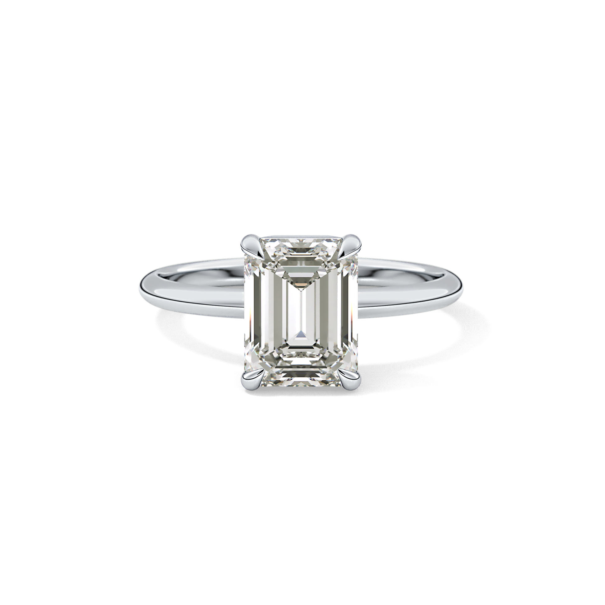 Emerald Solitaire Lab Grown Engagement Ring