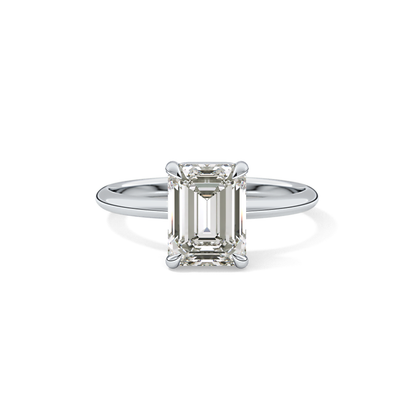 Emerald Solitaire Lab Grown Engagement Ring