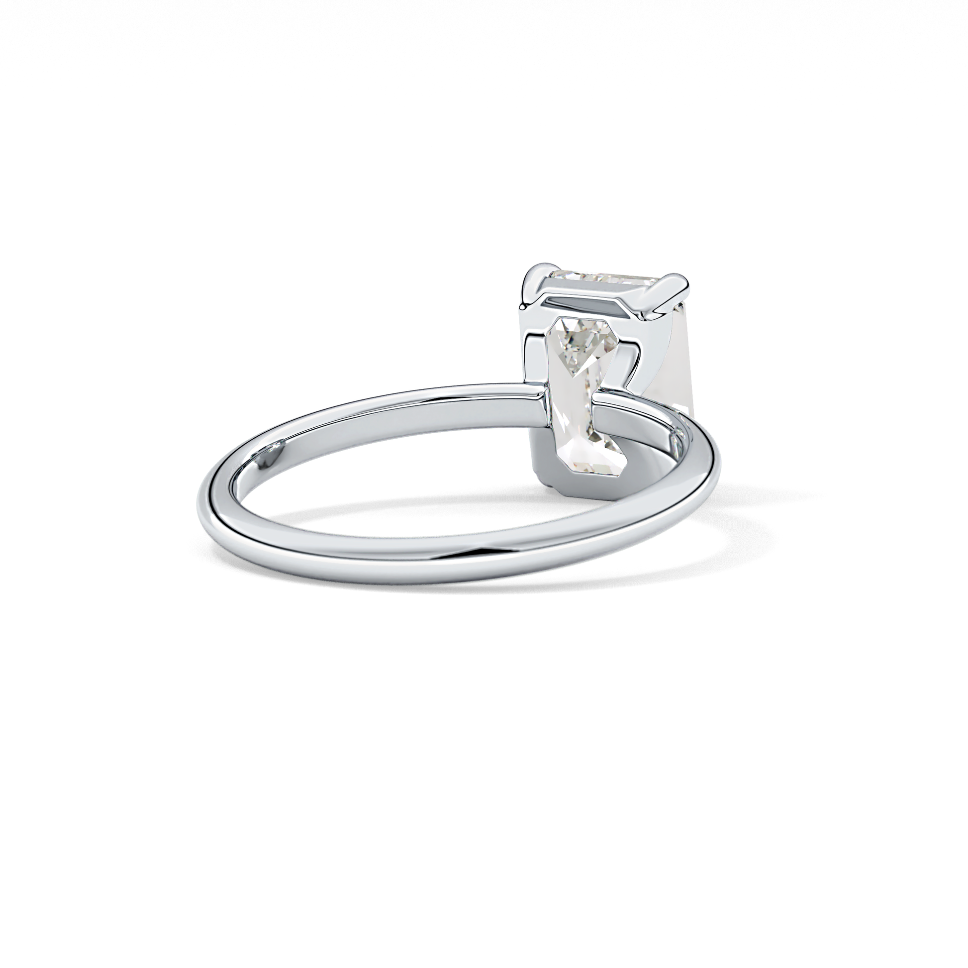 Emerald Solitaire Lab Grown Engagement Ring
