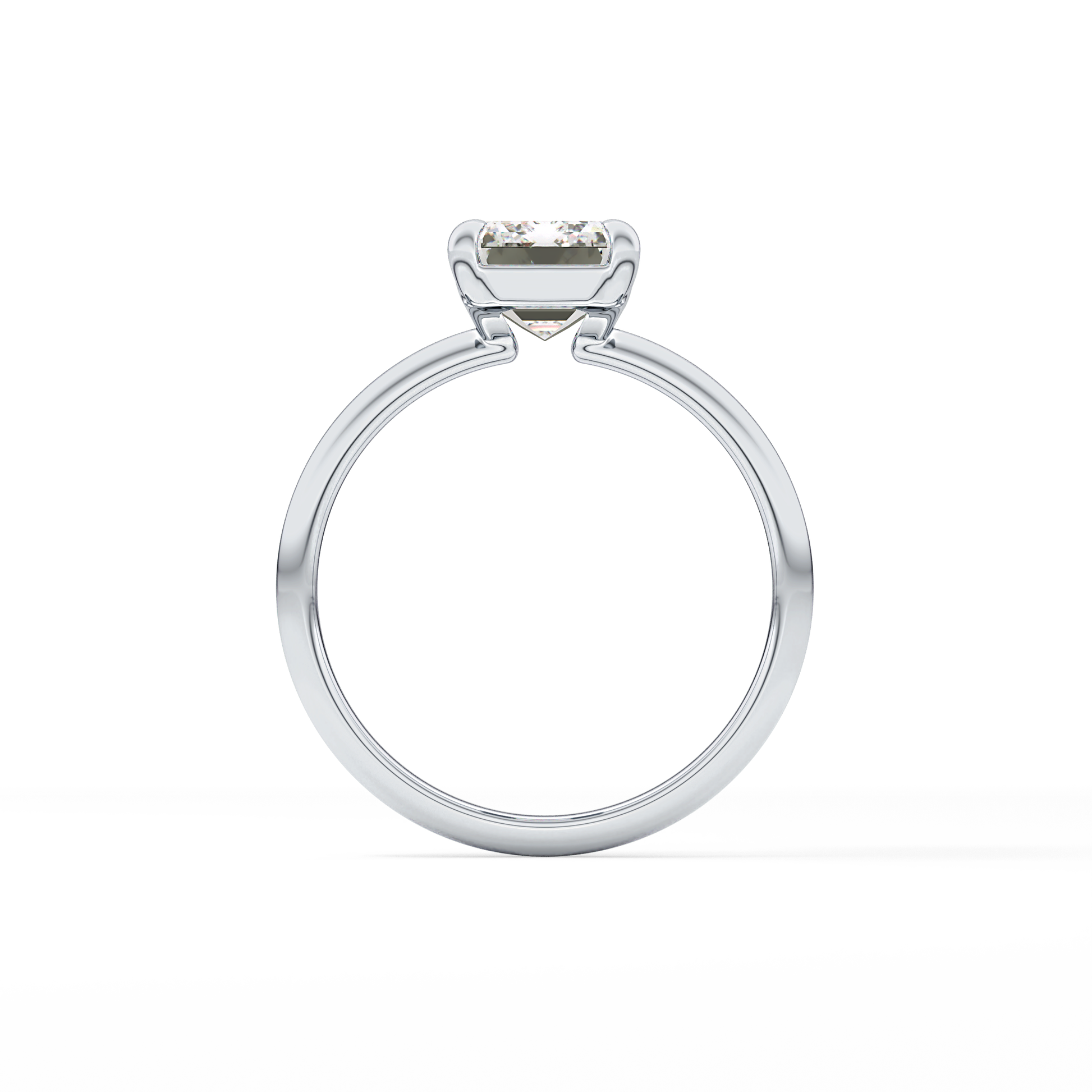 Emerald Solitaire Lab Grown Engagement Ring