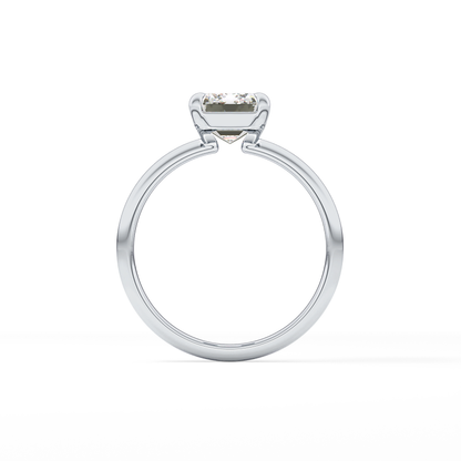 Emerald Solitaire Lab Grown Engagement Ring