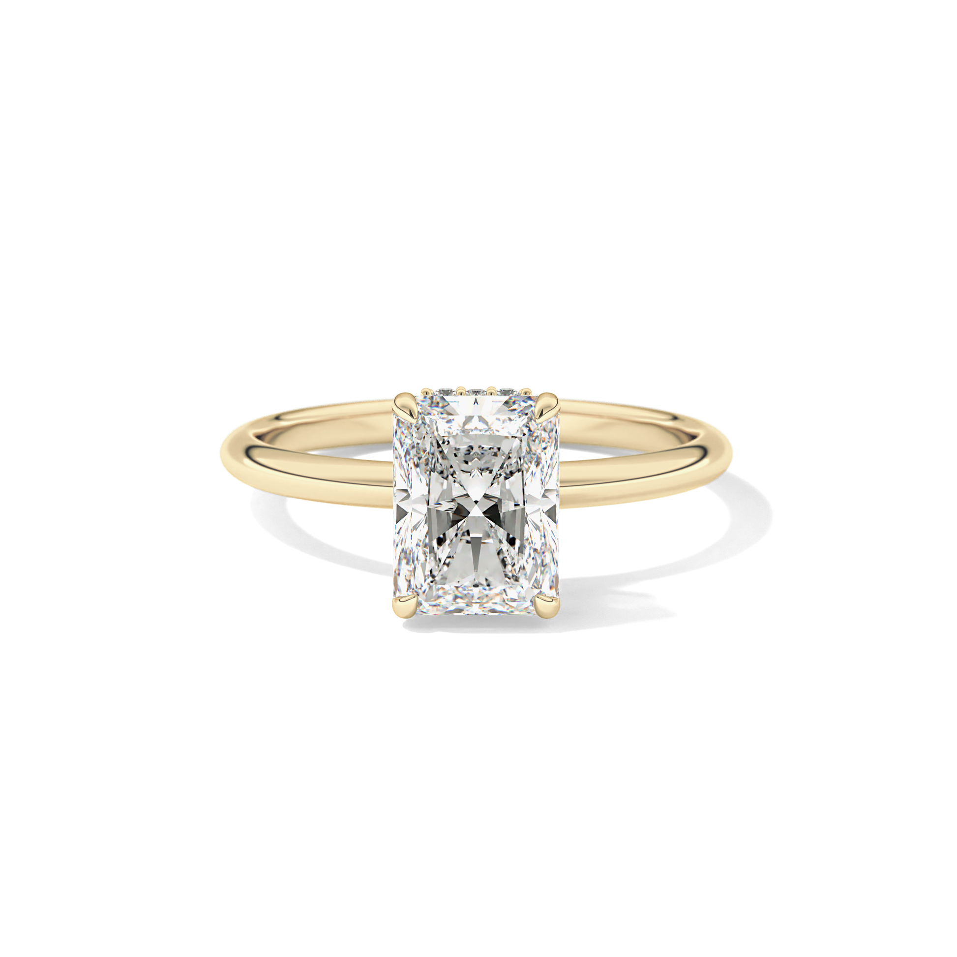 Radiant Hidden Halo Lab Grown Diamond Engagement Ring