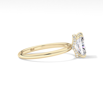 Radiant Hidden Halo Lab Grown Diamond Engagement Ring