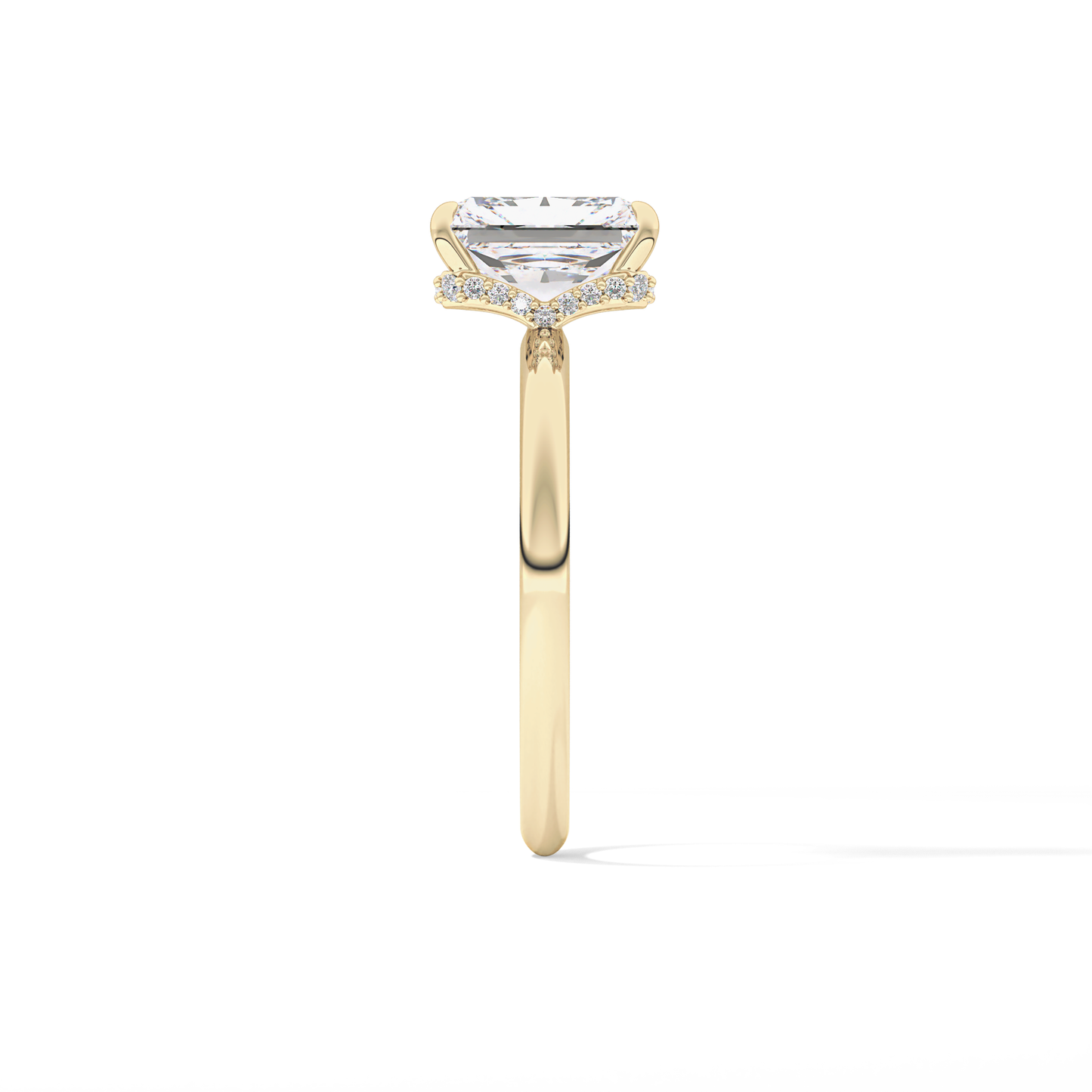 Radiant Hidden Halo Lab Grown Diamond Engagement Ring