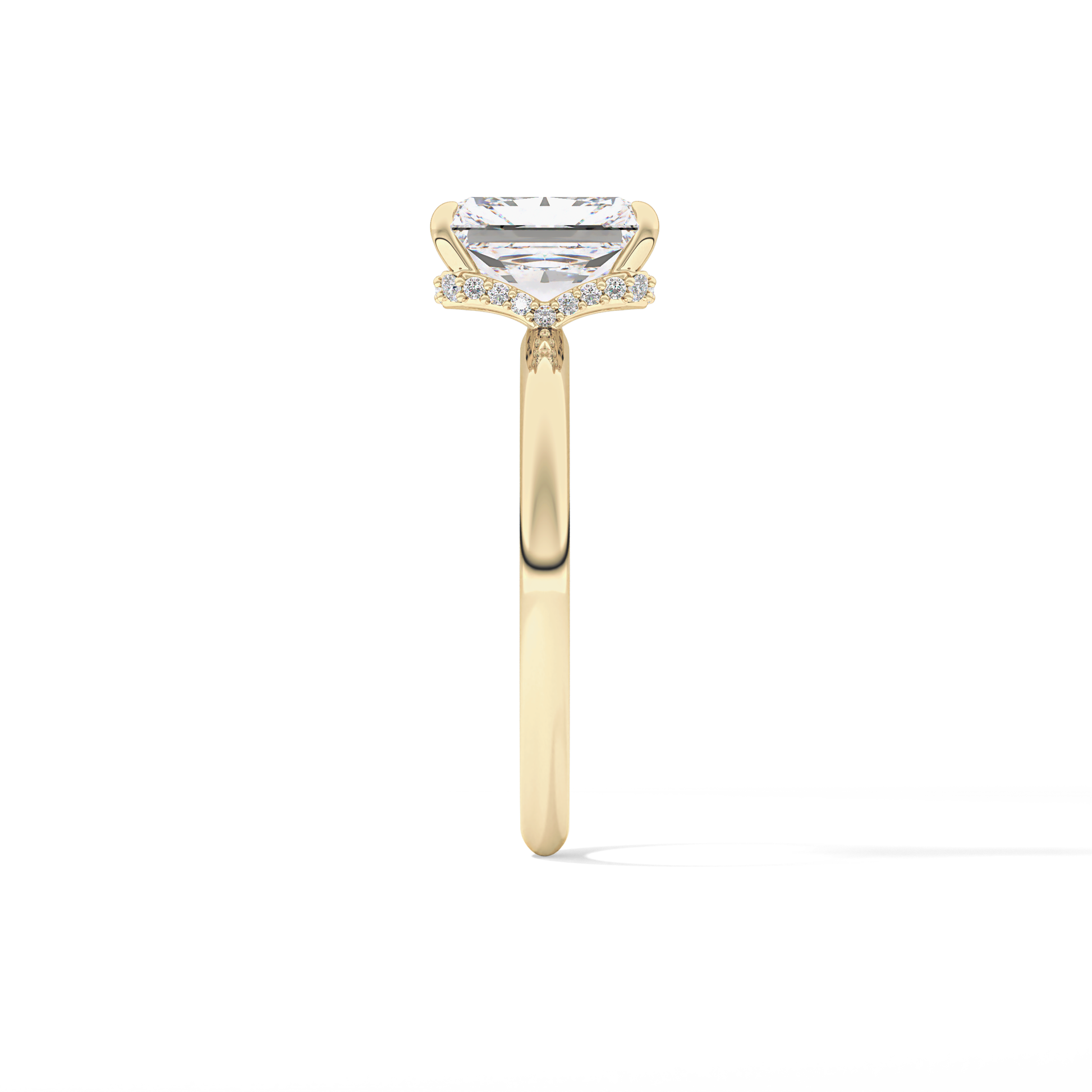Radiant Hidden Halo Lab Grown Diamond Engagement Ring