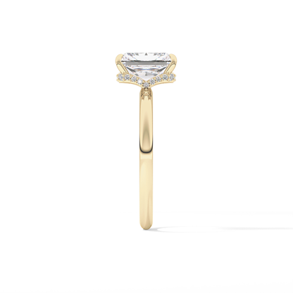 Radiant Hidden Halo Lab Grown Diamond Engagement Ring