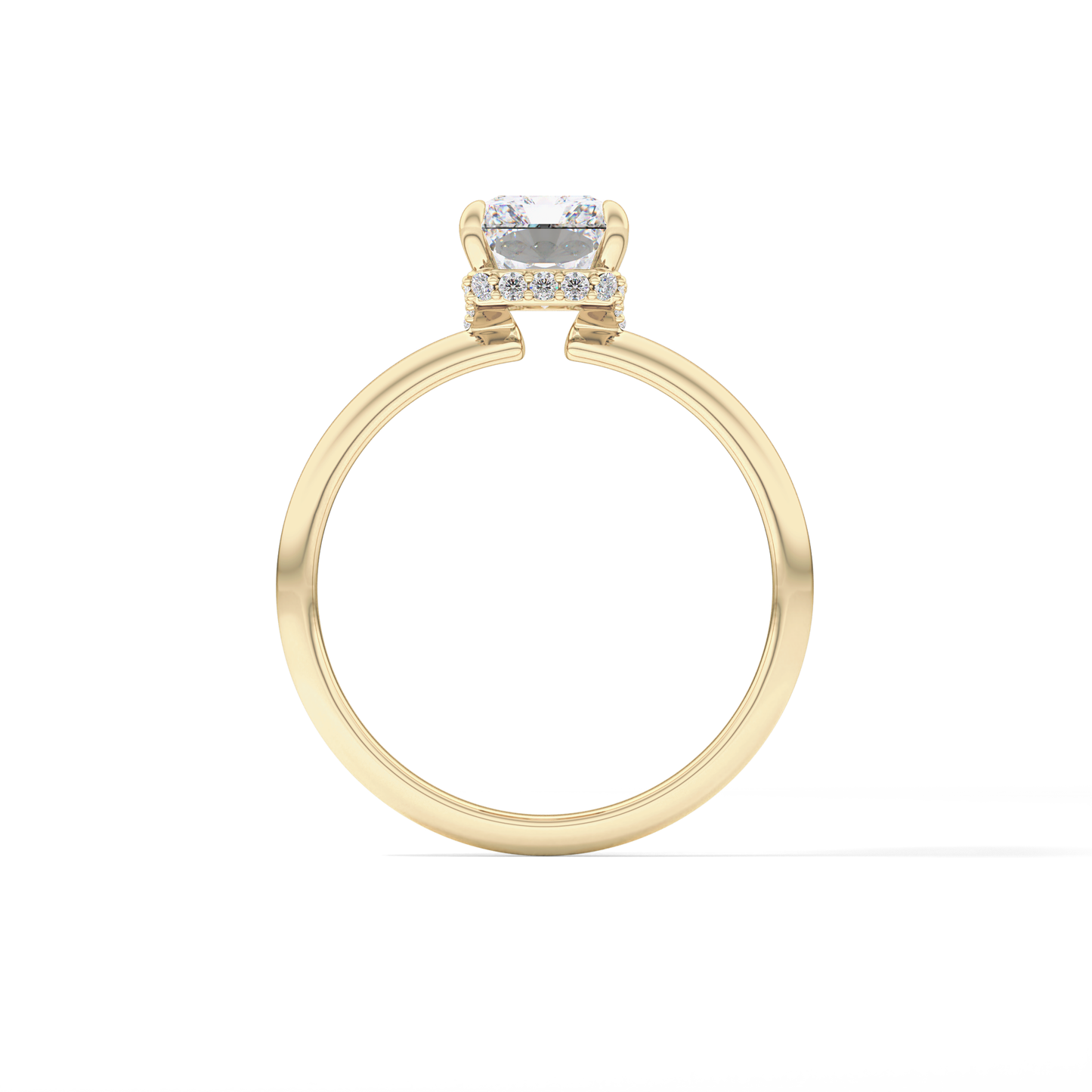 Radiant Hidden Halo Lab Grown Diamond Engagement Ring