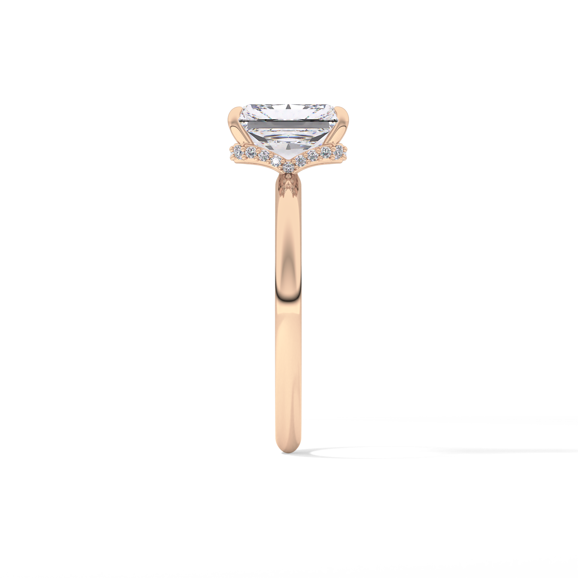 Radiant Hidden Halo Lab Grown Diamond Engagement Ring