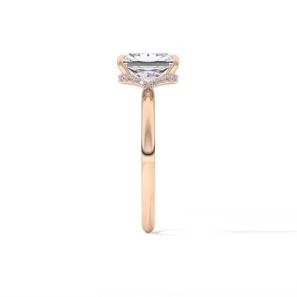 Radiant Hidden Halo Lab Grown Diamond Engagement Ring