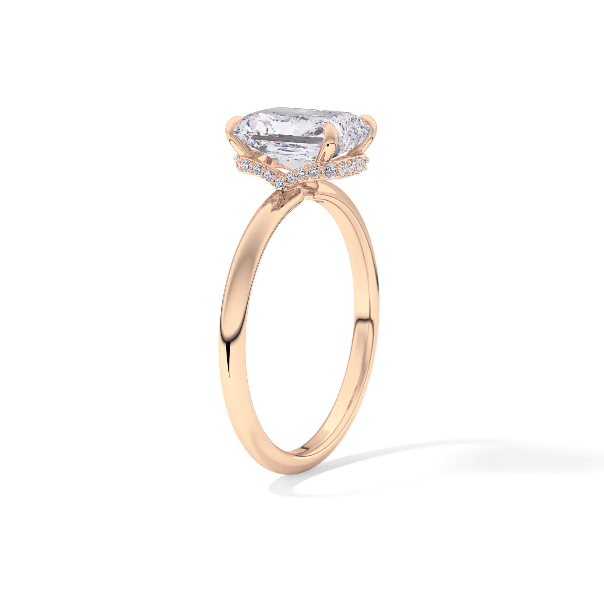 Radiant Hidden Halo Lab Grown Diamond Engagement Ring