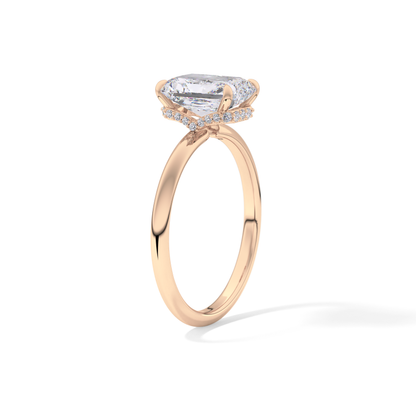 Radiant Hidden Halo Lab Grown Diamond Engagement Ring