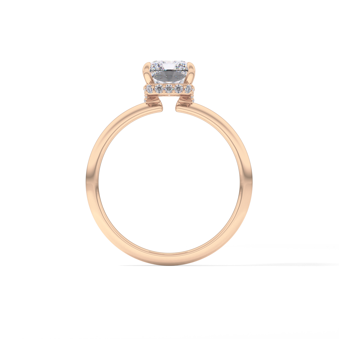 Radiant Hidden Halo Lab Grown Diamond Engagement Ring