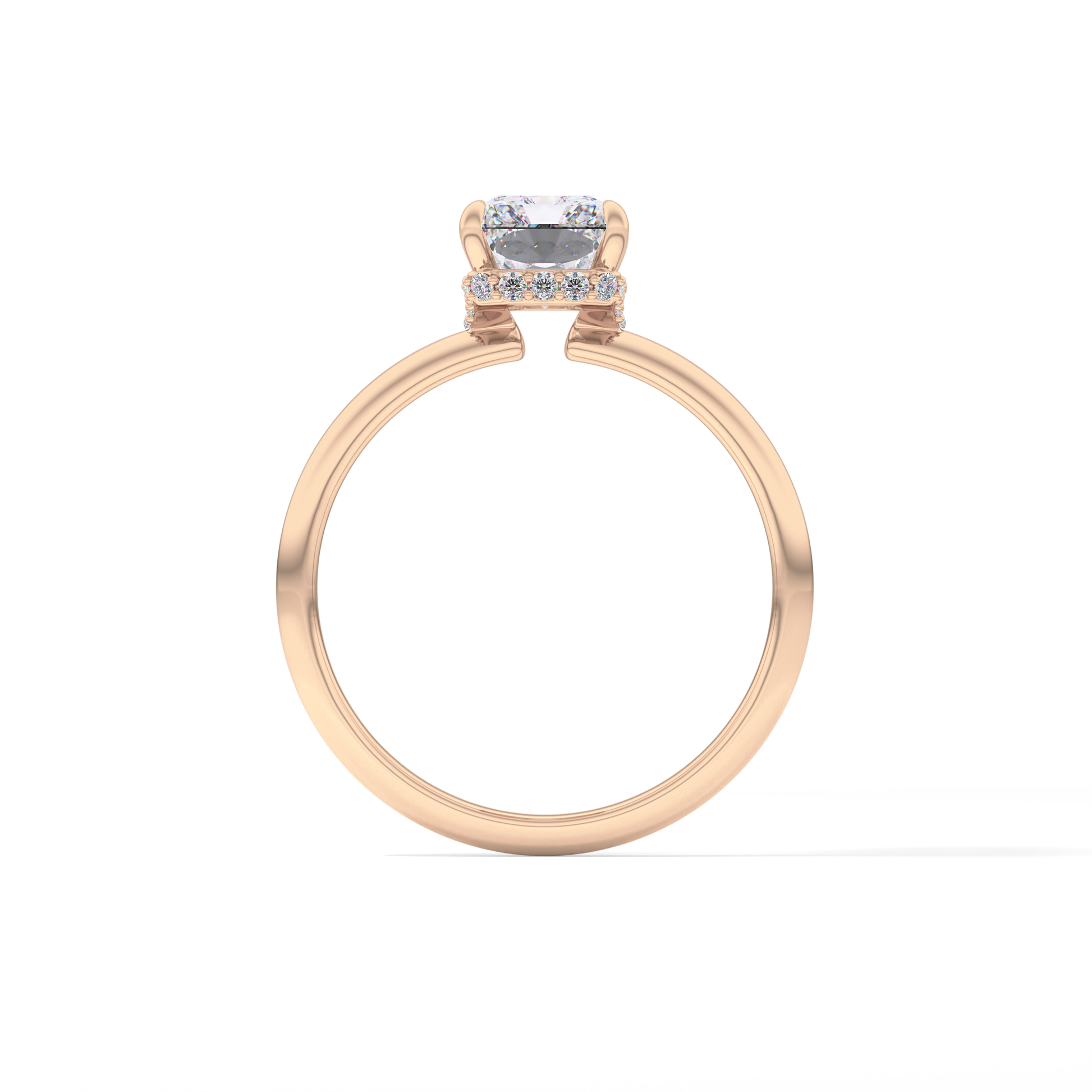 Radiant Hidden Halo Lab Grown Diamond Engagement Ring