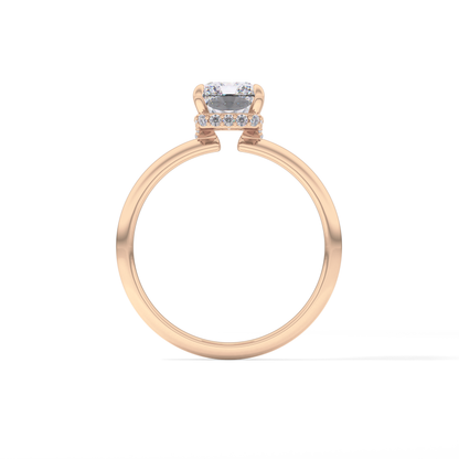 Radiant Hidden Halo Lab Grown Diamond Engagement Ring