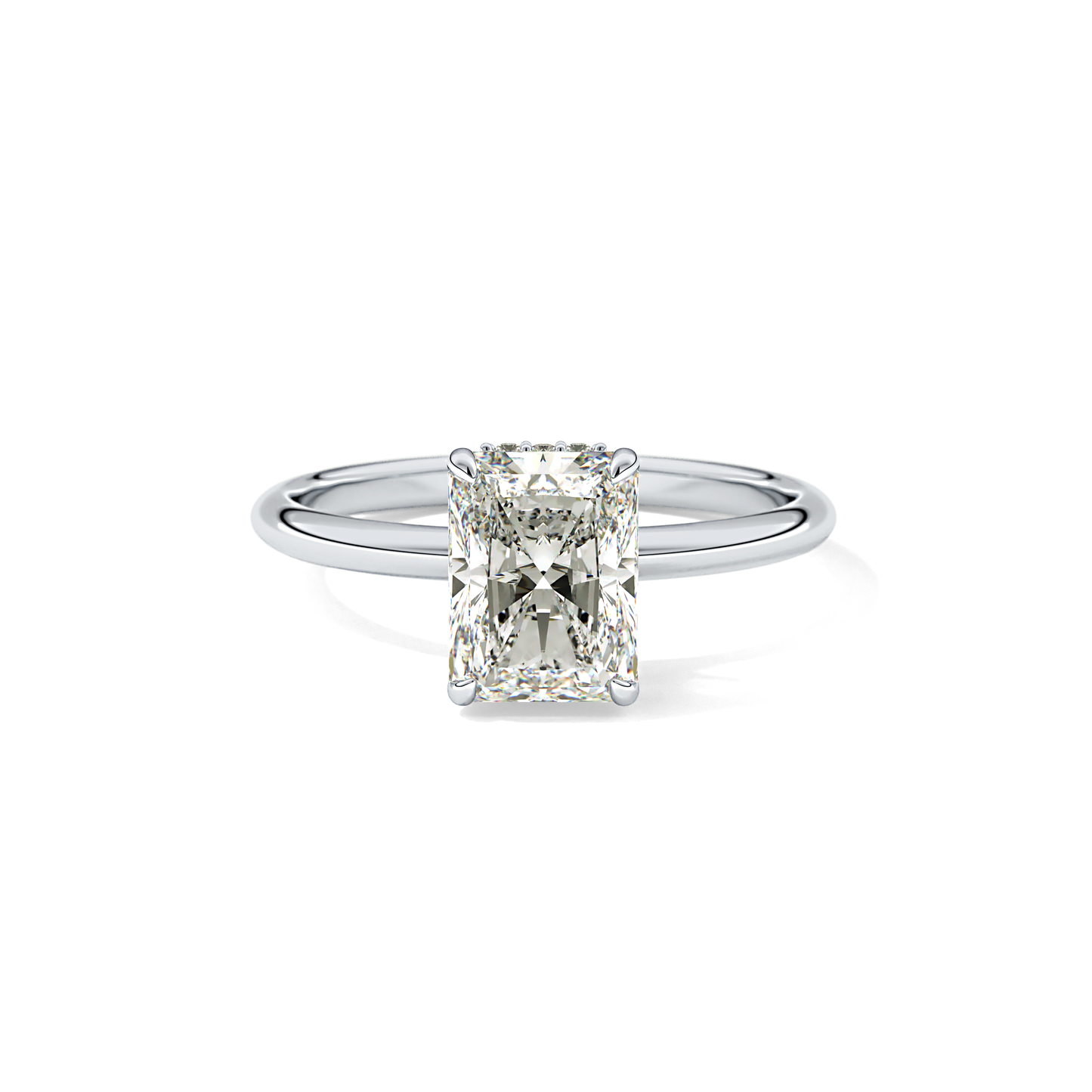 Radiant Hidden Halo Lab Grown Diamond Engagement Ring