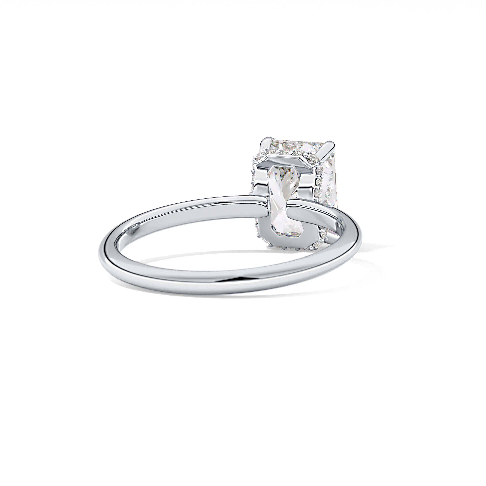 Radiant Hidden Halo Lab Grown Diamond Engagement Ring