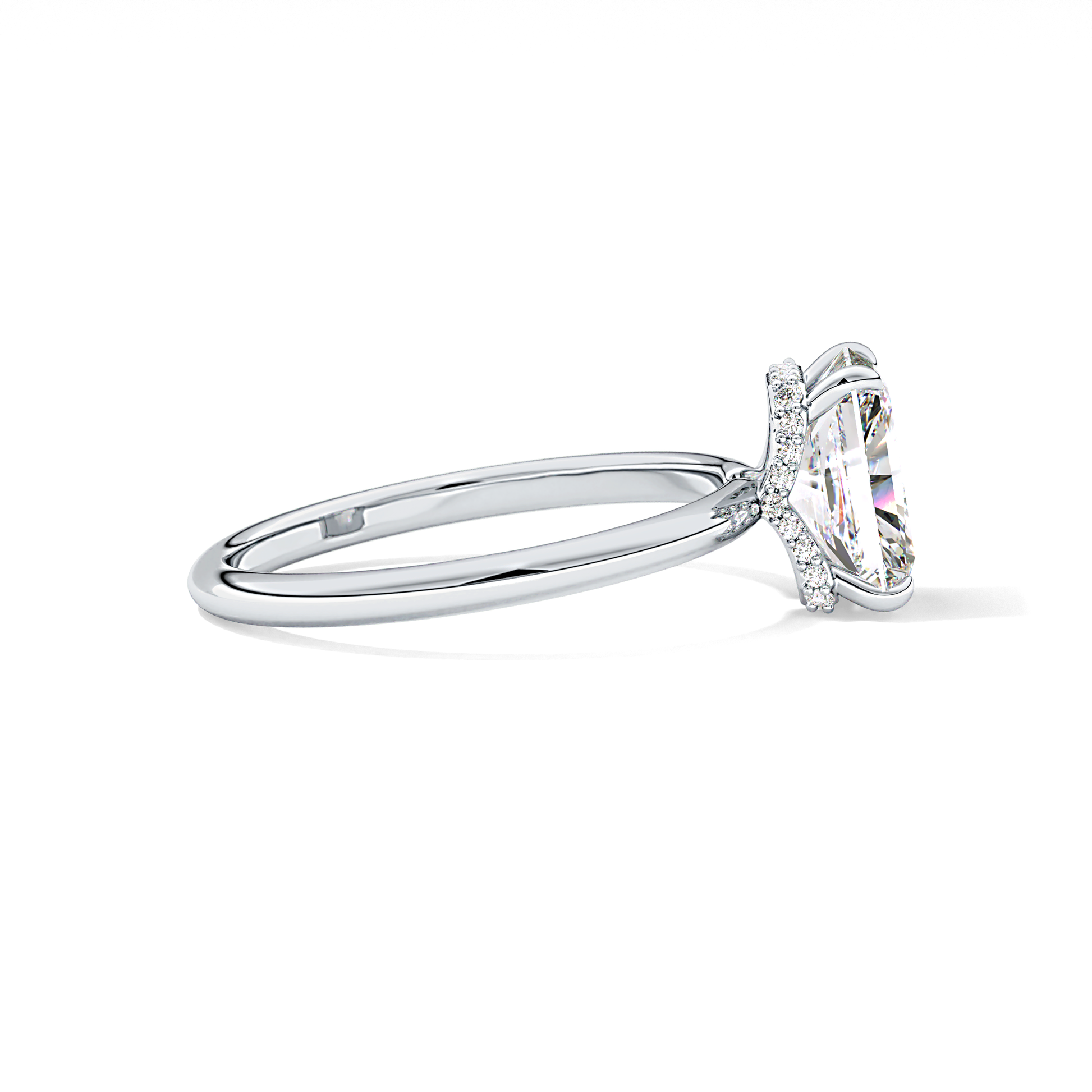 Radiant Hidden Halo Lab Grown Diamond Engagement Ring