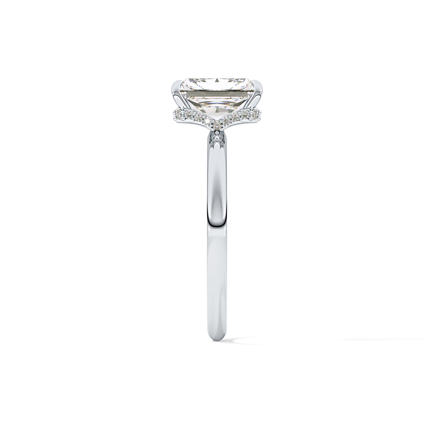 Radiant Hidden Halo Lab Grown Diamond Engagement Ring