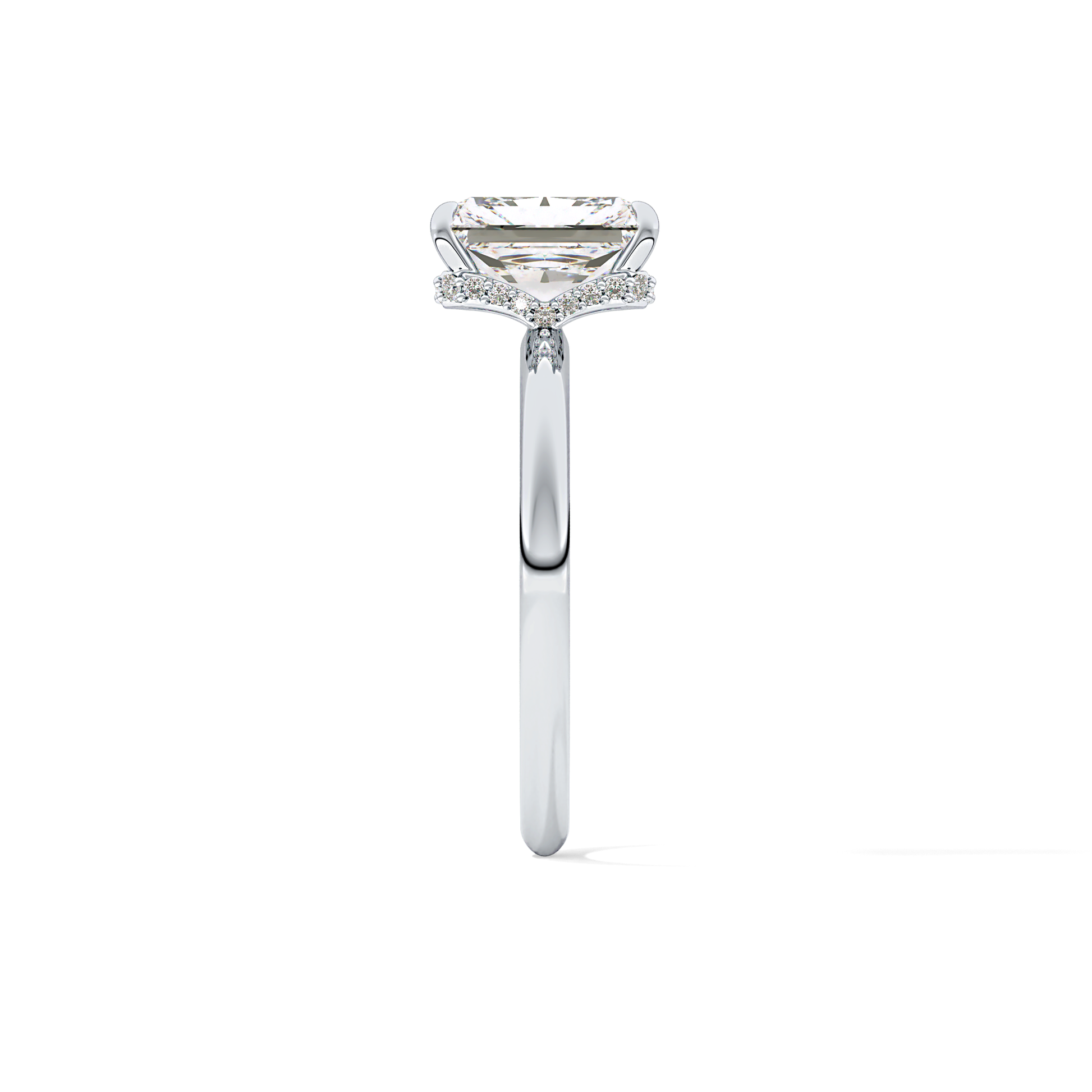 Radiant Hidden Halo Lab Grown Diamond Engagement Ring
