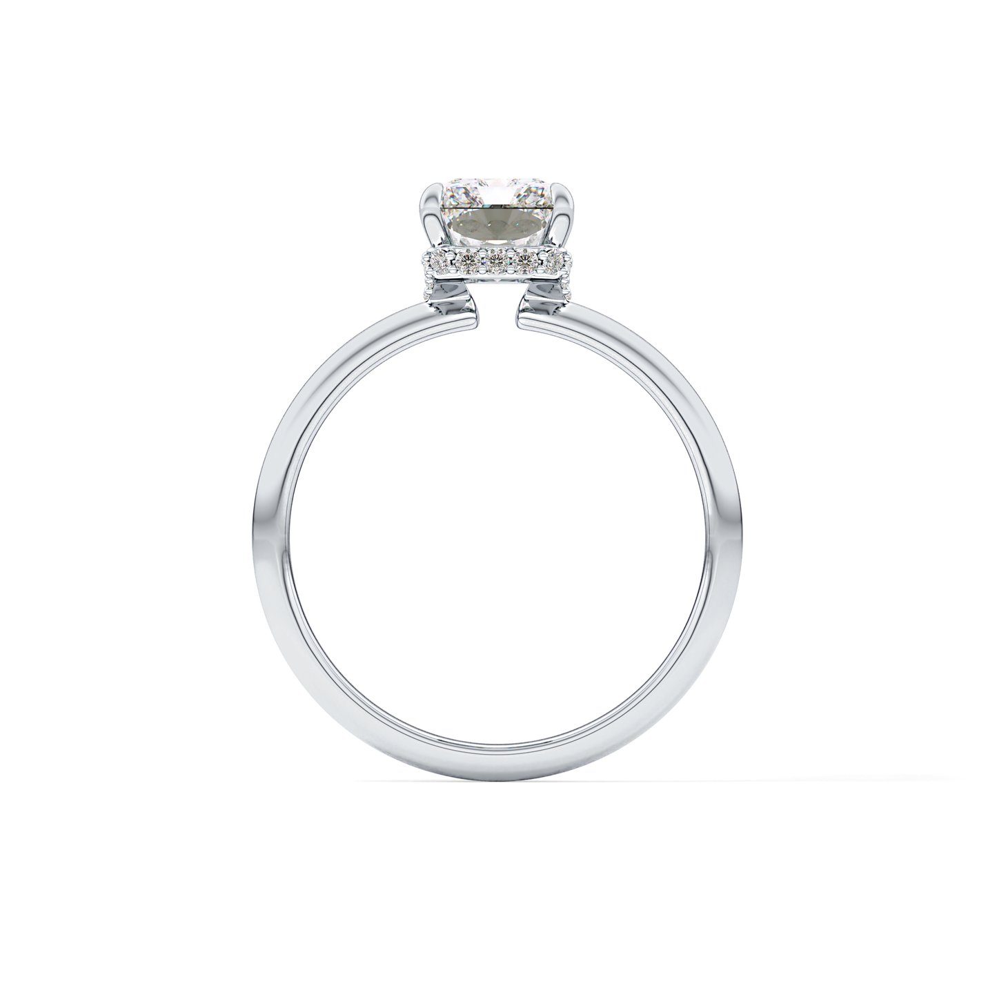 Radiant Hidden Halo Lab Grown Diamond Engagement Ring