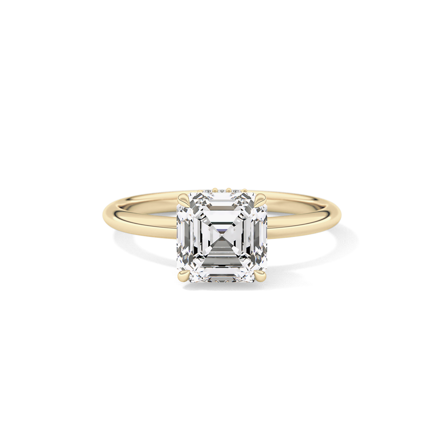 Asscher Hidden Halo Lab Grown Diamond Engagement Ring