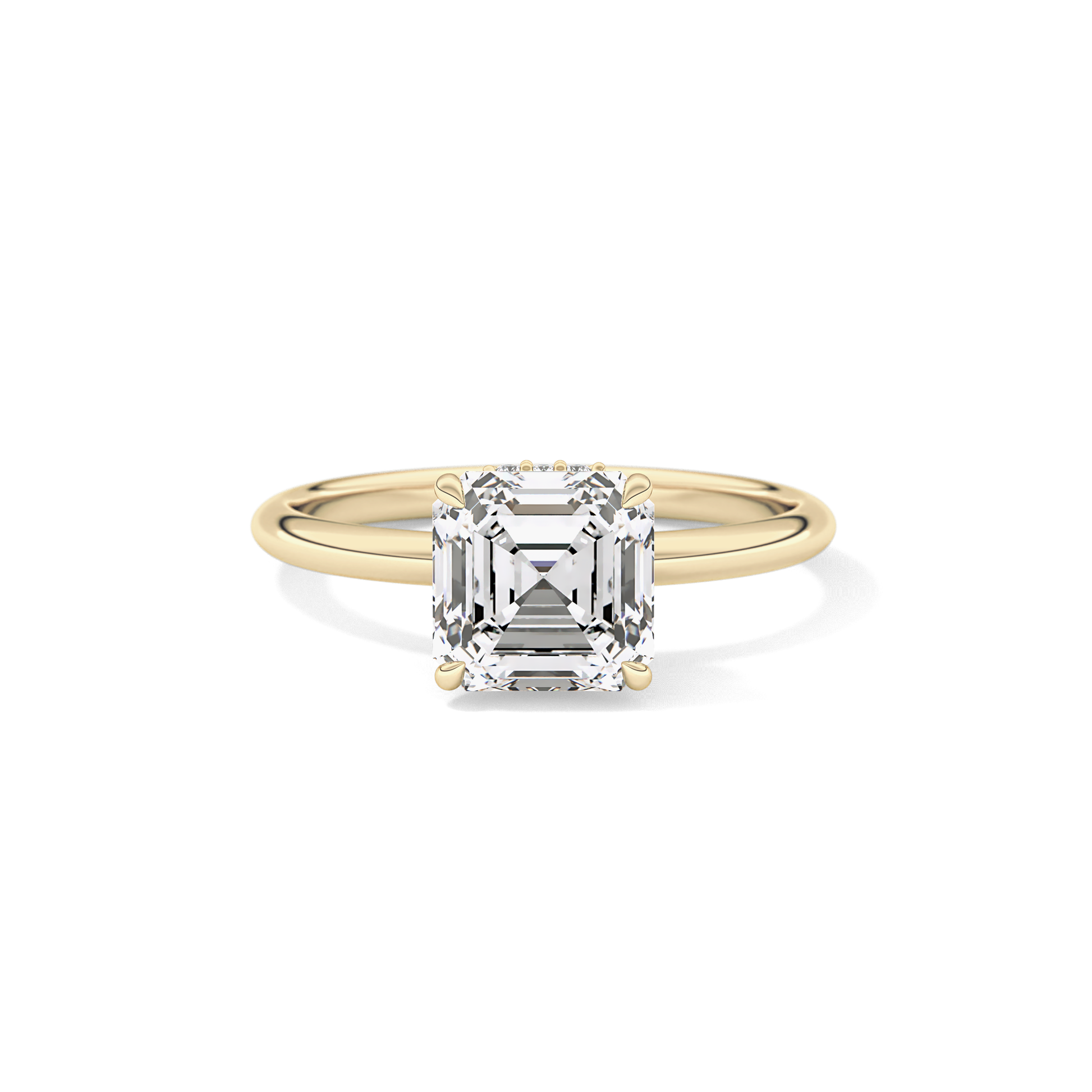 Asscher Hidden Halo Lab Grown Diamond Engagement Ring