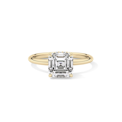 Asscher Hidden Halo Lab Grown Diamond Engagement Ring