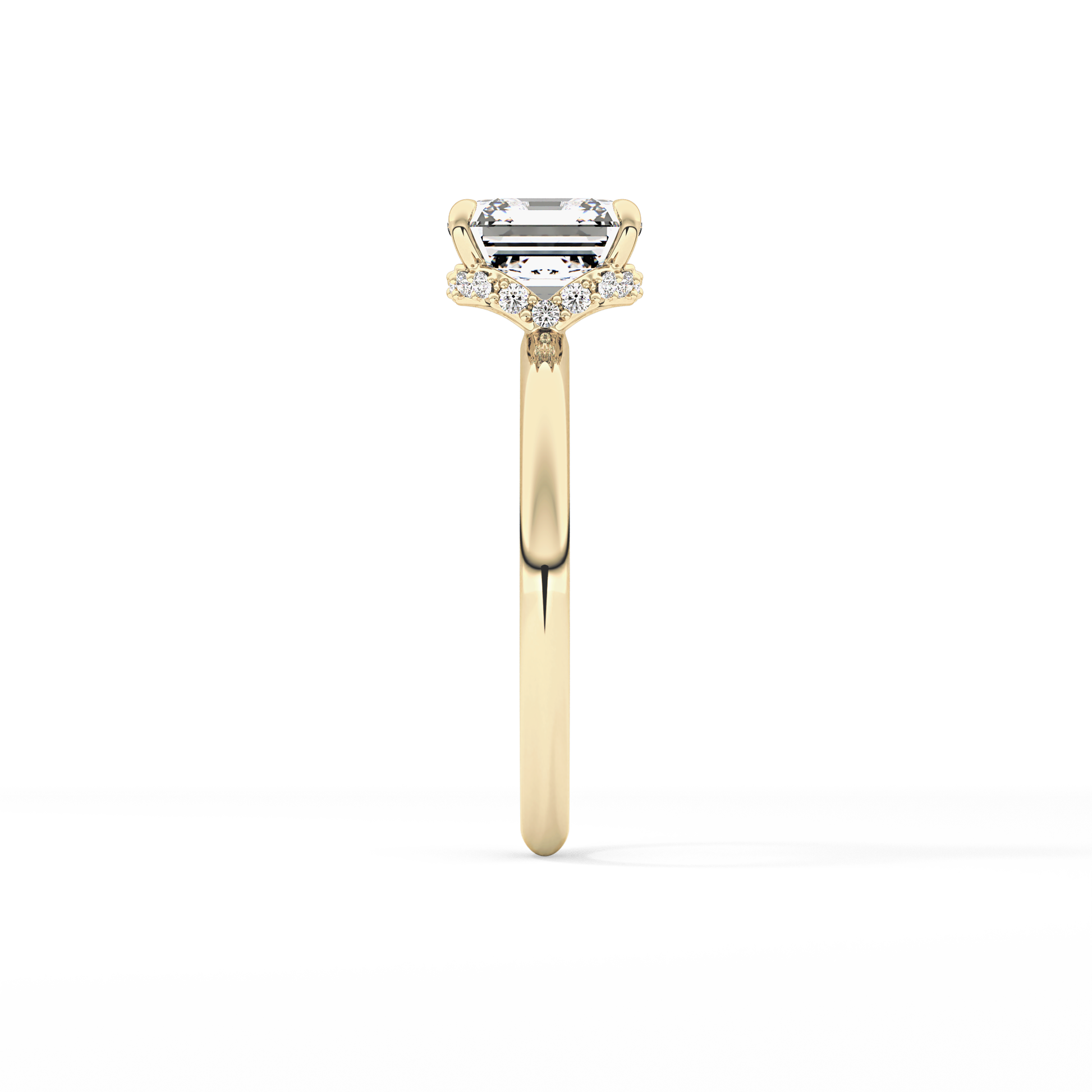 Asscher Hidden Halo Lab Grown Diamond Engagement Ring