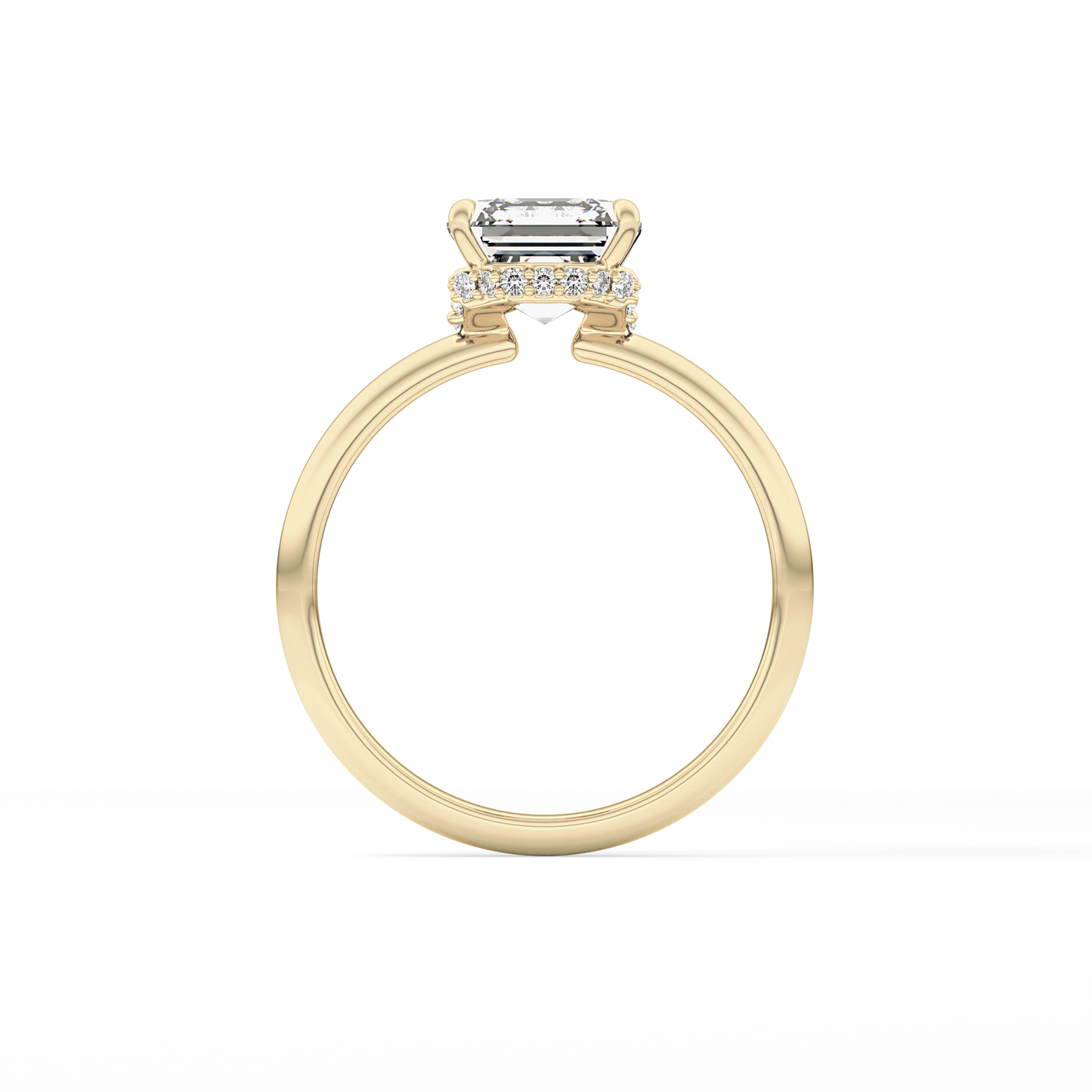 Asscher Hidden Halo Lab Grown Diamond Engagement Ring