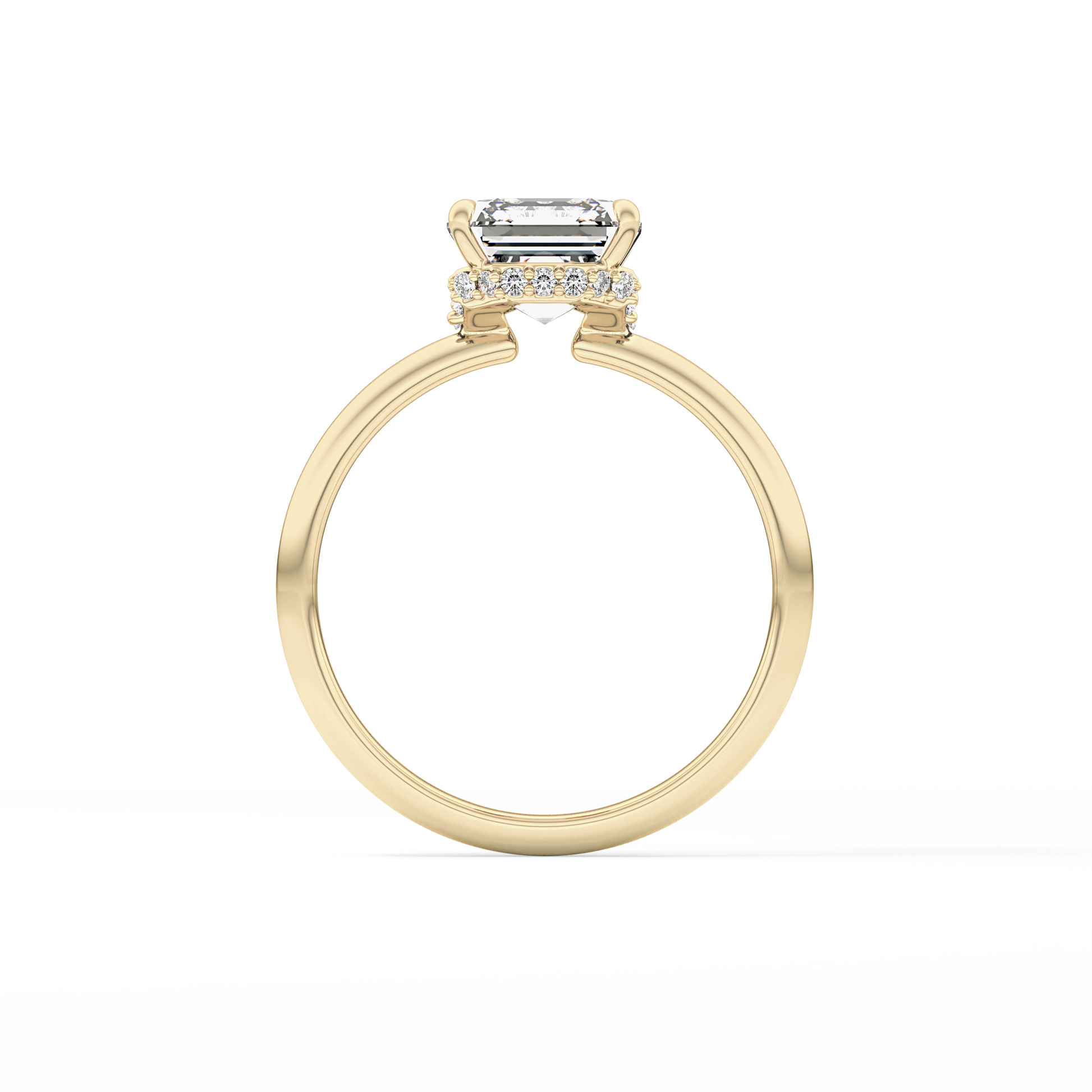 Asscher Hidden Halo Lab Grown Diamond Engagement Ring