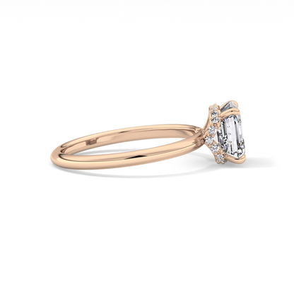 Asscher Hidden Halo Lab Grown Diamond Engagement Ring