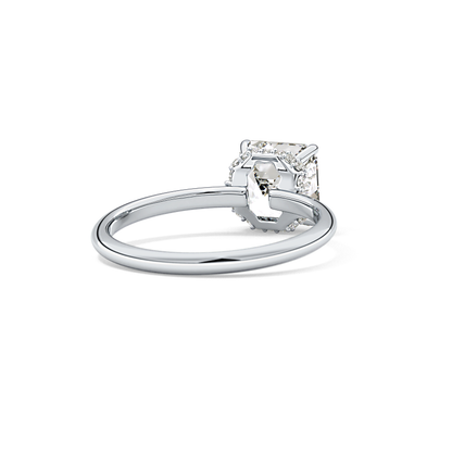 Asscher Hidden Halo Lab Grown Diamond Engagement Ring