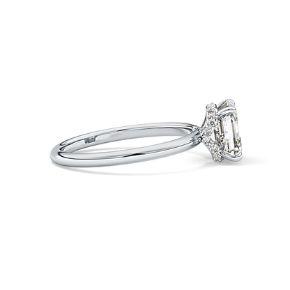 Asscher Hidden Halo Lab Grown Diamond Engagement Ring