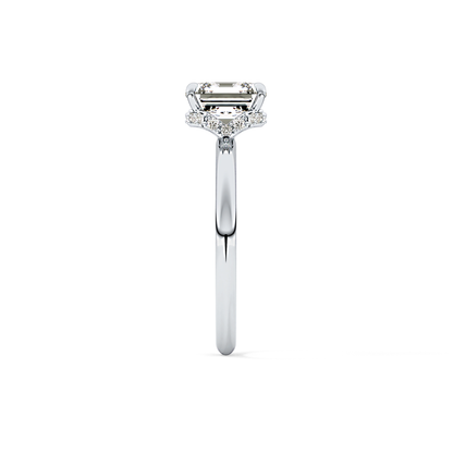 Asscher Hidden Halo Lab Grown Diamond Engagement Ring
