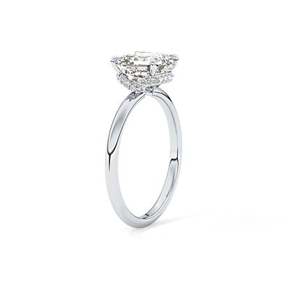 Asscher Hidden Halo Lab Grown Diamond Engagement Ring