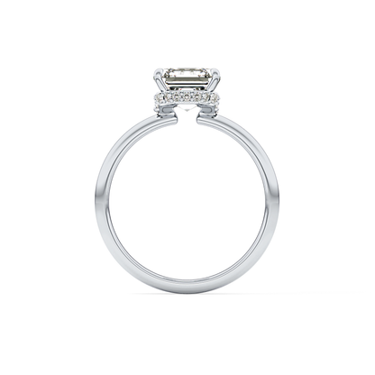 Asscher Hidden Halo Lab Grown Diamond Engagement Ring