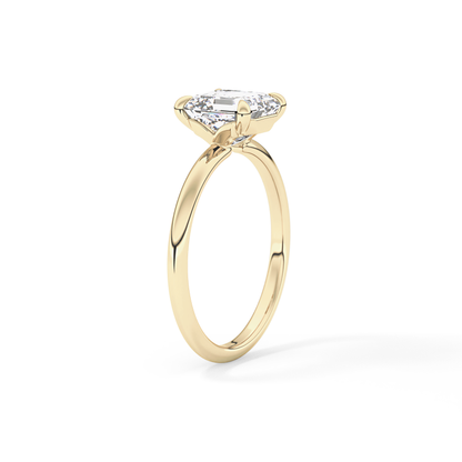 Asscher Solitaire Lab Grown Engagement Ring