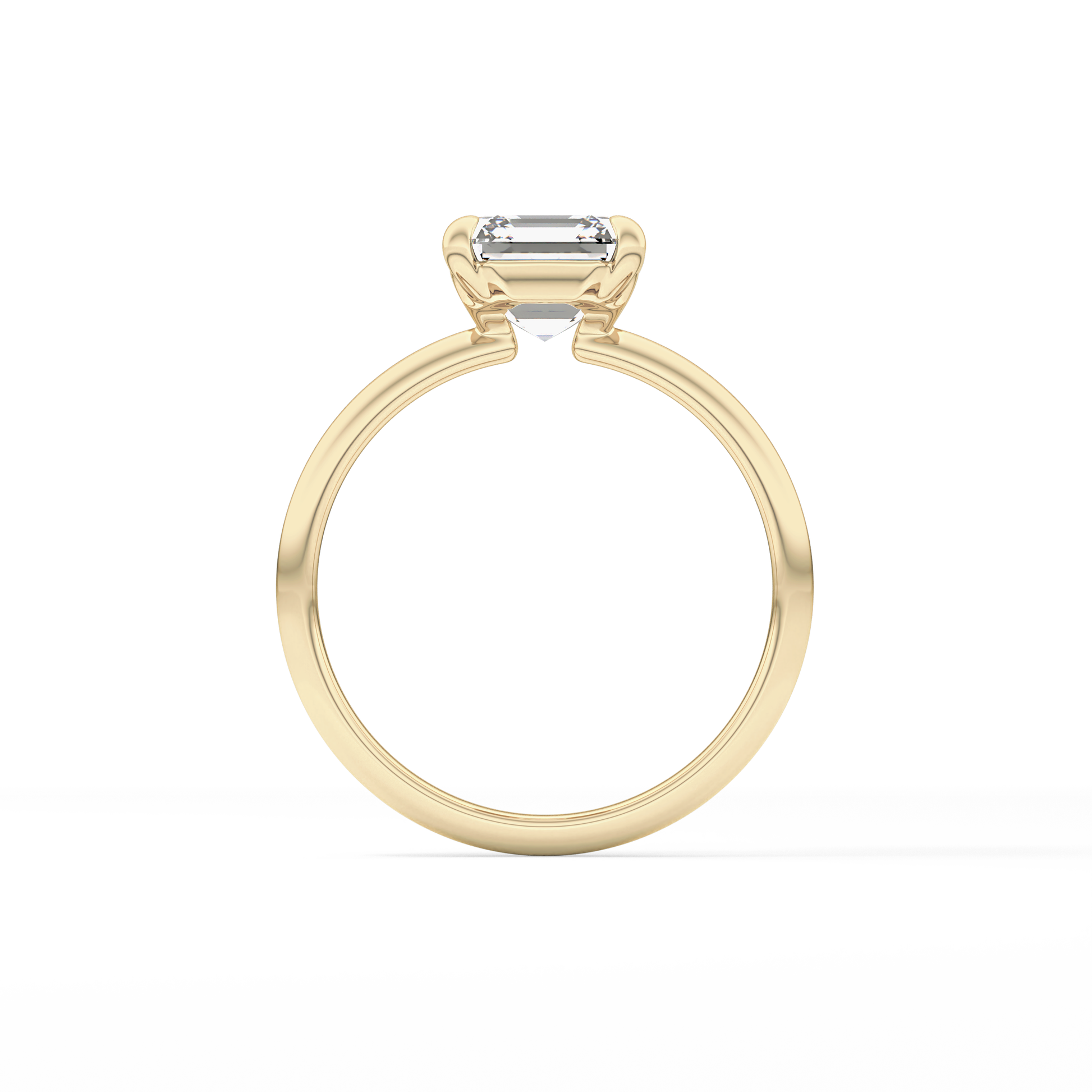Asscher Solitaire Lab Grown Engagement Ring