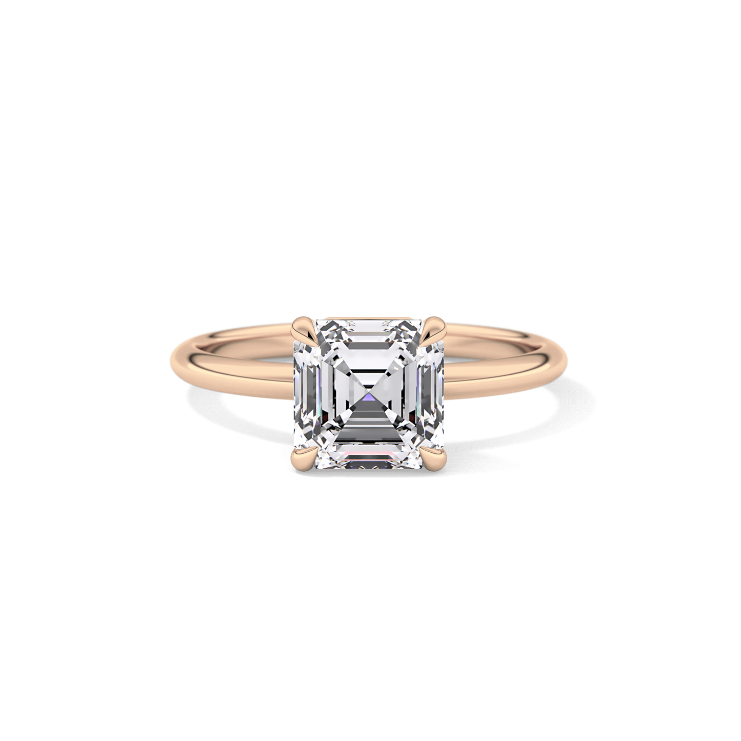 Asscher Solitaire Lab Grown Engagement Ring