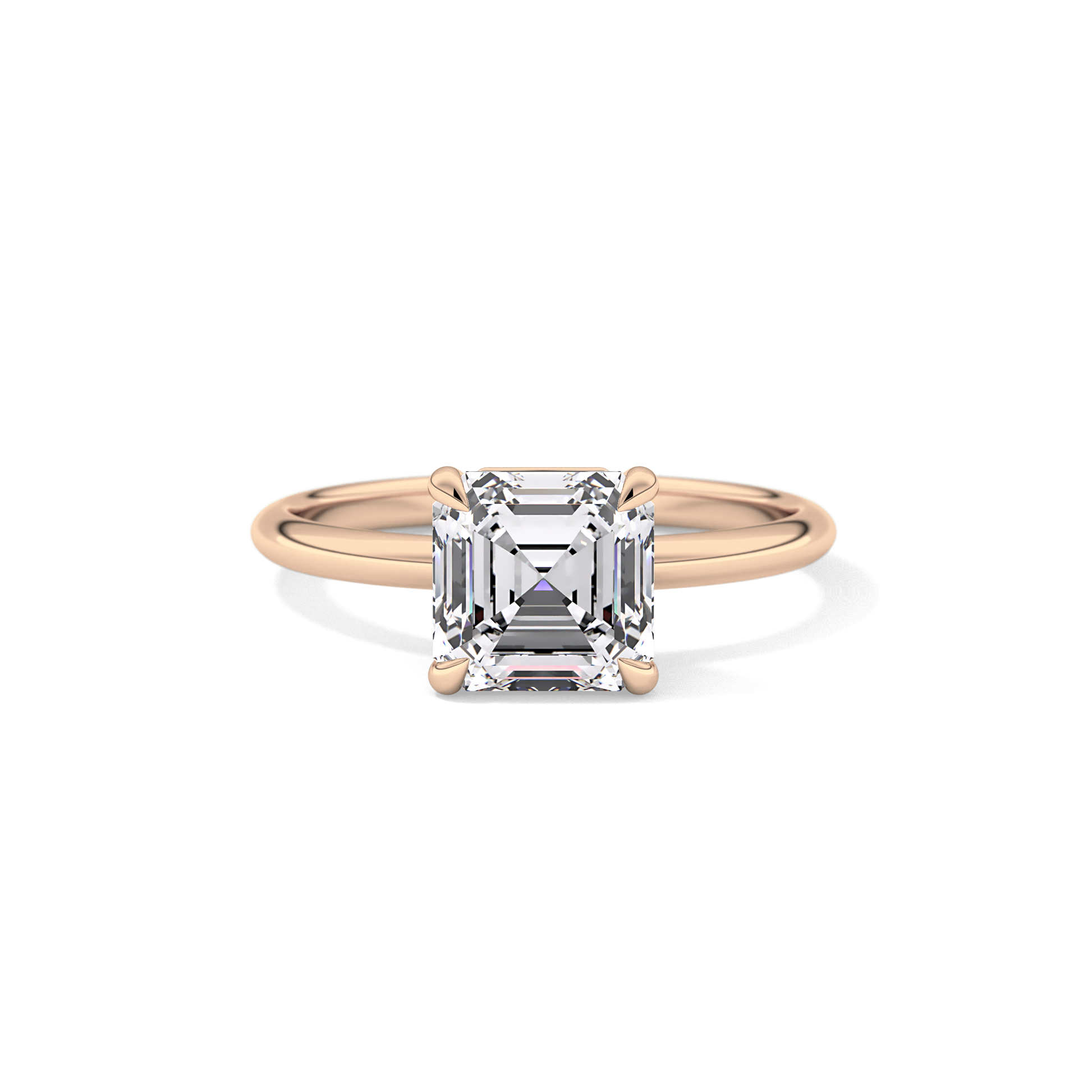 Asscher Solitaire Lab Grown Engagement Ring