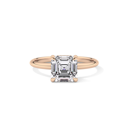 Asscher Solitaire Lab Grown Engagement Ring