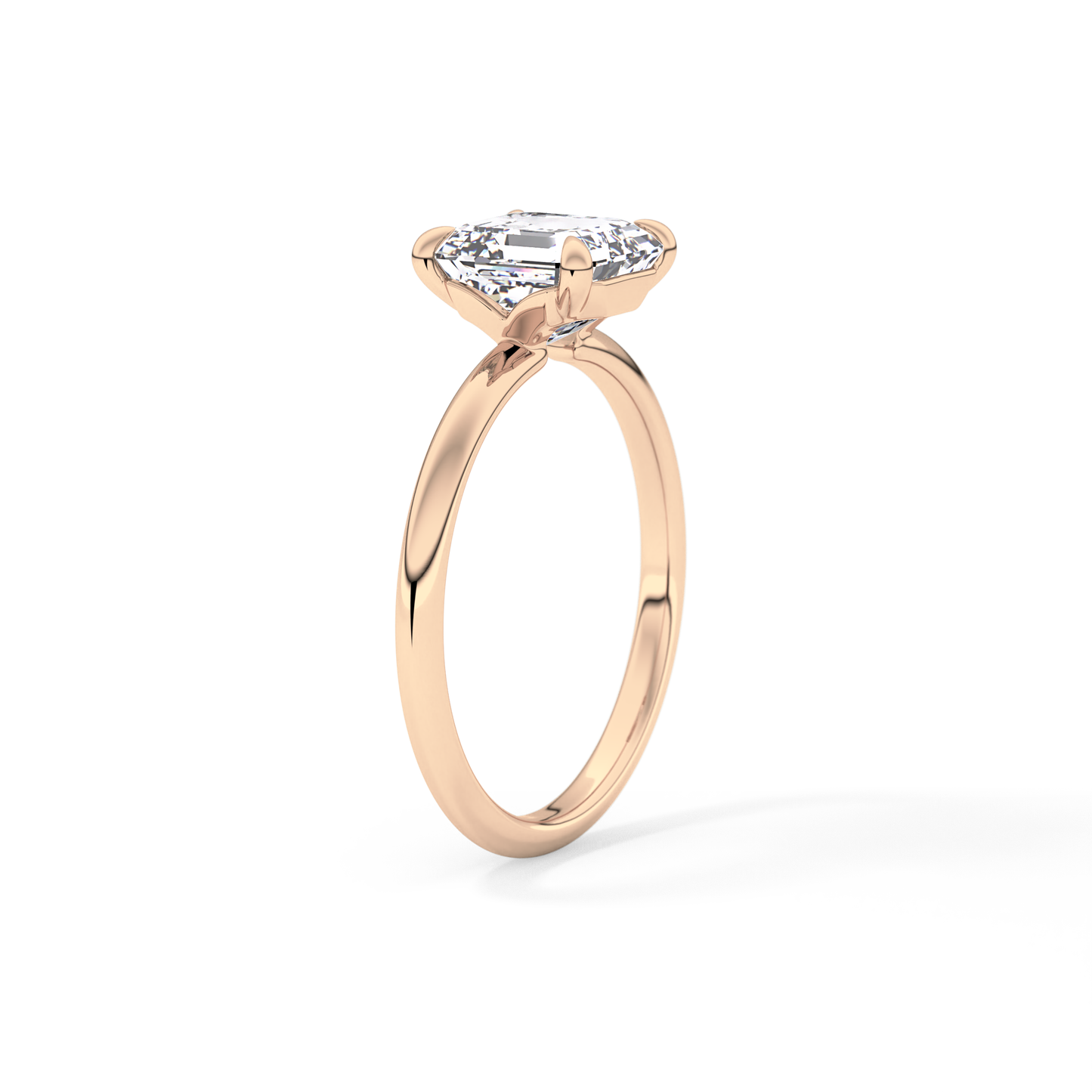 Asscher Solitaire Lab Grown Engagement Ring